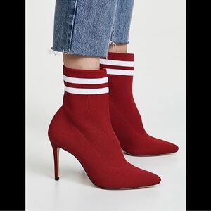 SCHUTZ Gisela sock Red Knit Ankle Booties
